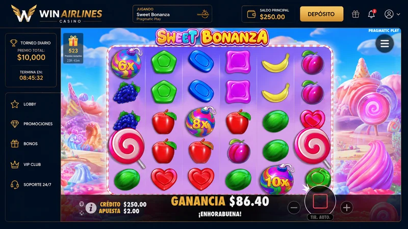 Fin de la sesión de 90 giros en Sweet Bonanza